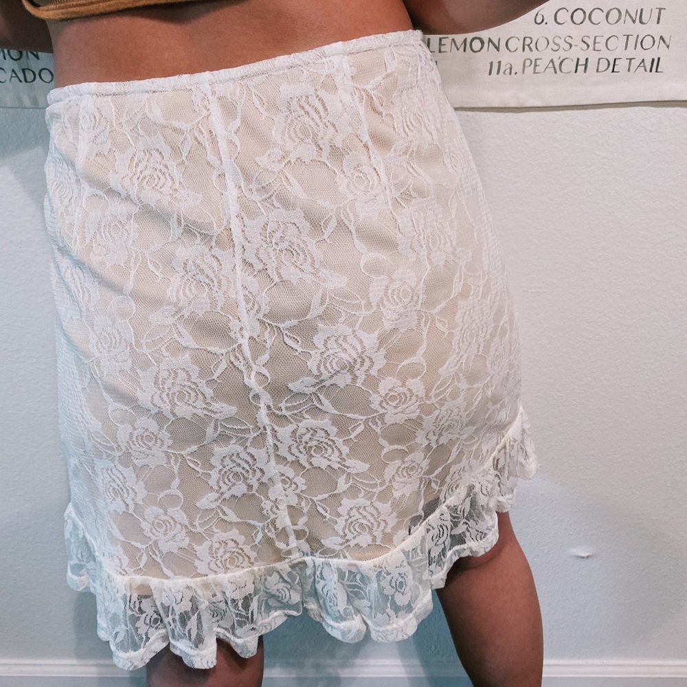 White lace skirt